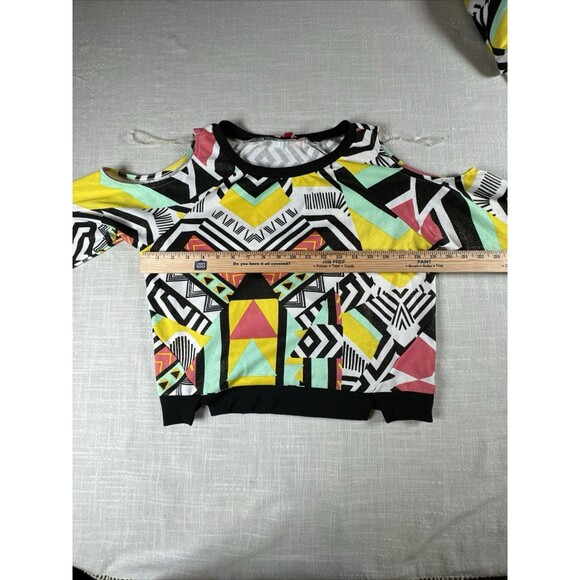 BONGO Juniors Large Crop Top And Skirt Set 90s Y2K Outfit Shoulder Cut Outs - Picture 3 of 11